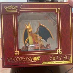 Orange and Black Trading Cards Charizard Figure